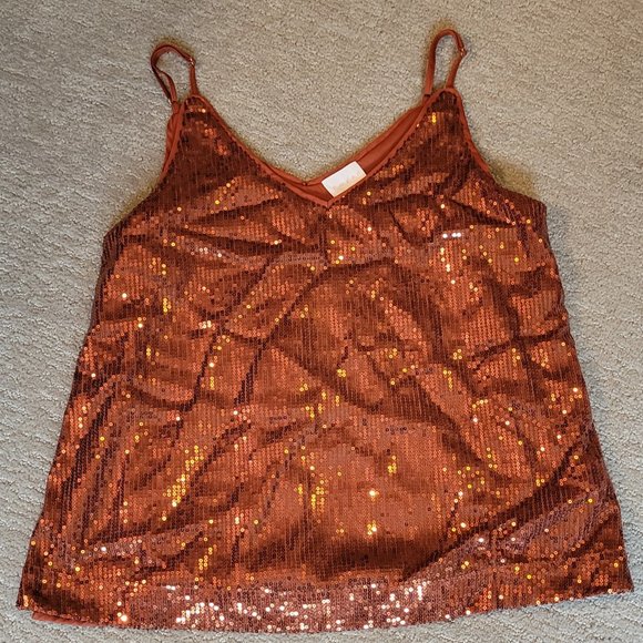 Orange sparkly tank - Picture 1 of 2